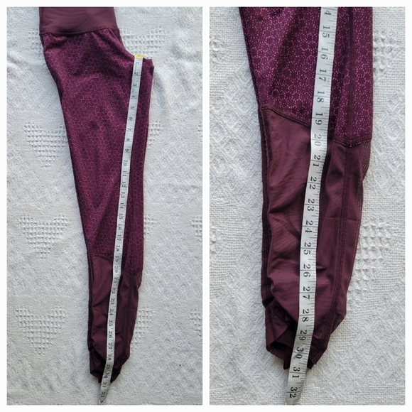 Lululemon Sweaty Endeavor Mesh Activewear Leggings - Tight Star Pixel Raspberry - Picture 9 of 11